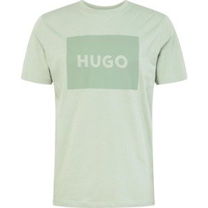Tričko HUGO pastelově zelená / tmavě zelená