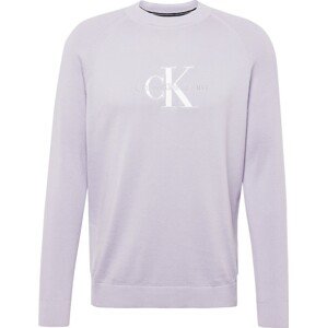 Svetr 'DRIVER' Calvin Klein Jeans pastelová fialová / bílá