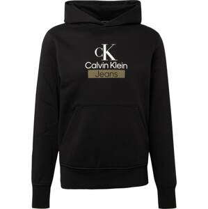 Mikina Calvin Klein Jeans hnědá / černá / bílá