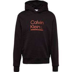 Mikina Calvin Klein svítivě oranžová / černá
