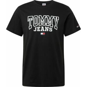 Tričko Tommy Jeans marine modrá / červená / černá / bílá
