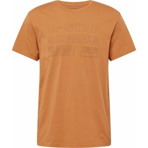 Tričko G-Star Raw hnědá / černá