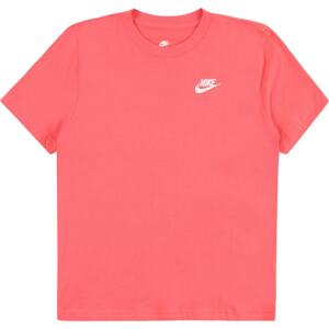 Tričko Nike Sportswear korálová / bílá