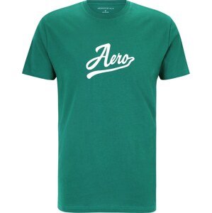 Tričko AÉROPOSTALE zelená / bílá