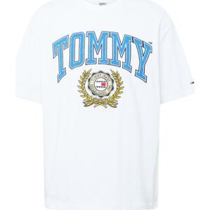 Tričko Tommy Jeans námořnická modř / světlemodrá / žlutá / bílá
