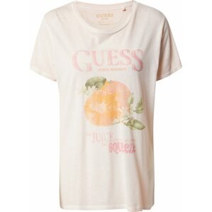 Tričko Guess khaki / oranžová / pink / pastelově růžová