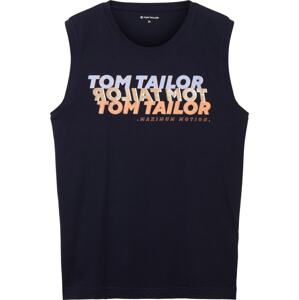 Tričko Tom Tailor námořnická modř / meruňková / bílá
