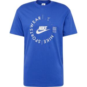 Tričko Nike Sportswear královská modrá / bílá