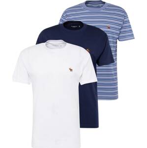 Tričko Abercrombie & Fitch námořnická modř / kouřově modrá / chladná modrá / bílá