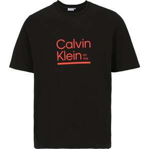 Tričko Calvin Klein Big & Tall tmavě oranžová / černá