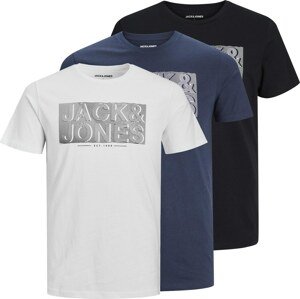 Tričko 'PETER' jack & jones námořnická modř / černá / bílá
