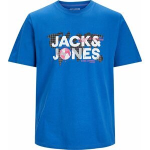 Tričko 'DUST' jack & jones královská modrá / šedá / pink / černá