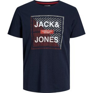 Tričko 'KAIN' jack & jones námořnická modř / červená / burgundská červeň / bílá