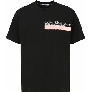 Tričko Calvin Klein Jeans Plus růžová / černá / bílá