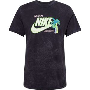 Tričko 'BEACH PARTY' Nike Sportswear modrá / svítivě zelená / černá / bílá