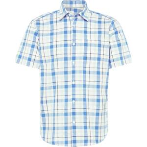 Košile s.Oliver světle béžová / marine modrá / azurová / bílá