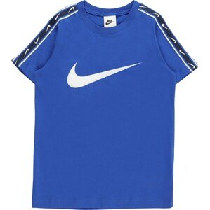 Tričko 'REPEAT' Nike Sportswear královská modrá / černá / bílá