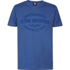 Tričko Petrol Industries modrá / modrý melír