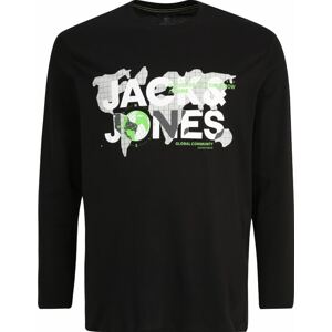 Tričko 'DUST' Jack & Jones Plus světle zelená / černá / bílá