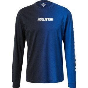 Tričko Hollister modrá / námořnická modř / bílá