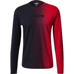 Tričko Hollister červená / červenofialová / černá