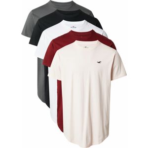 Tričko Hollister šedý melír / červená / černá / bílá