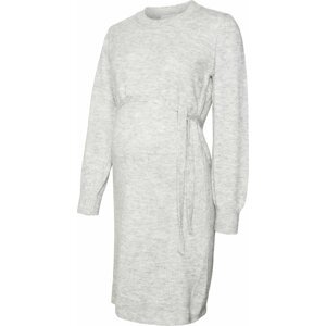 Úpletové šaty 'New Anne' Mamalicious šedý melír