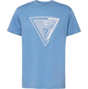 Tričko Guess modrá / bílá