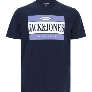 Tričko 'ARTHUR' Jack & Jones Plus námořnická modř / lenvandulová / bílá