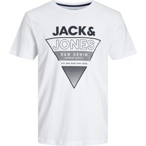 Tričko 'STEIN' jack & jones černá / bílá