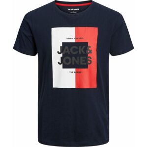 Tričko 'Oscar' jack & jones námořnická modř / antracitová / červená / bílá