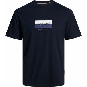 Tričko 'DALSTON' jack & jones marine modrá / námořnická modř / bílá