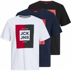 Tričko 'Oscar' jack & jones námořnická modř / červená / černá / bílá