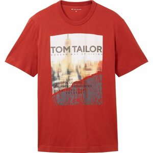 Tričko Tom Tailor béžová / chladná modrá / červená / bílá