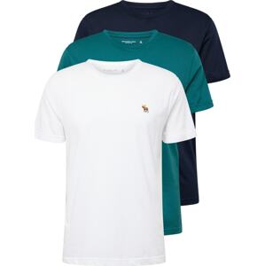 Tričko Abercrombie & Fitch námořnická modř / zelená / bílá