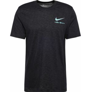 Funkční tričko Nike aqua modrá / světle šedá / černá