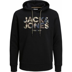 Mikina Jack & Jones Plus béžová / tmavě modrá / hnědá / černá