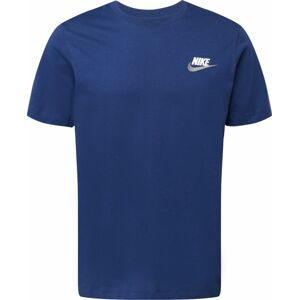 Tričko 'CLUB+' Nike Sportswear tmavě modrá / šedá / bílá