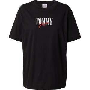 Tričko Tommy Jeans červená / černá / bílá
