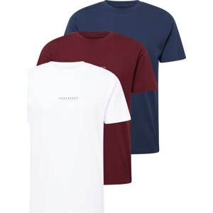 Tričko Abercrombie & Fitch marine modrá / vínově červená / bílá