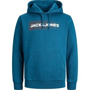 Mikina Jack & Jones Plus marine modrá / tmavě šedá / bílá