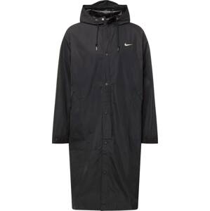 Přechodný kabát Nike Sportswear černá / bílá