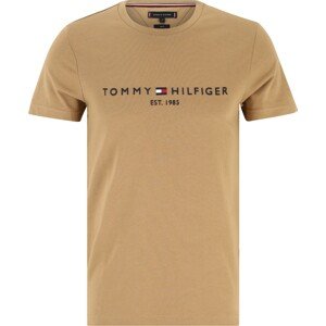 Tričko Tommy Hilfiger tmavě béžová / námořnická modř / vínově červená / bílá