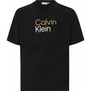Tričko Calvin Klein Big & Tall hnědá / černá / bílá