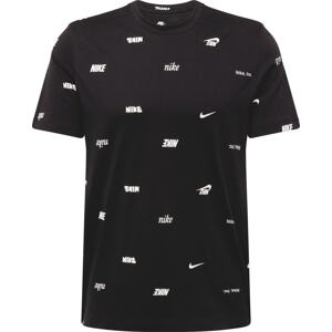 Tričko Nike Sportswear černá / přírodní bílá