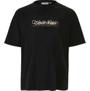 Tričko Calvin Klein Big & Tall světle žlutá / černá / bílá