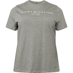 Tričko Tommy Hilfiger Curve šedý melír / bílá