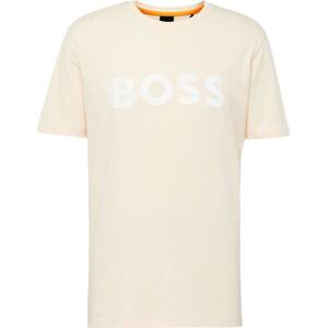 Tričko 'Thinking 1' Boss Orange béžová / bílá