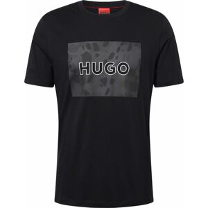 Tričko 'Dulive' HUGO antracitová / černá / bílá