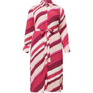Košilové šaty 'DEMA' EVOKED pink / tmavě růžová / bílá